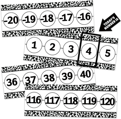 Number Line for Classroom Wall (-20 to +120) Boho Heart Shape Number Bulletin Board for Students Math Learning Boho Bulletin Border Decor Numbers Boarder Strips for Home School