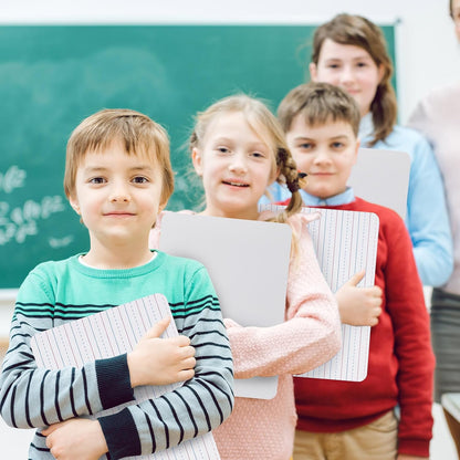 24 Pack 9"x12" Double Sided Whiteboard Lined Dry Erase Boards for Kids Ruled Writing Board with Whiteboard Eraser Handwriting Practice for Students Small White Board with Lines