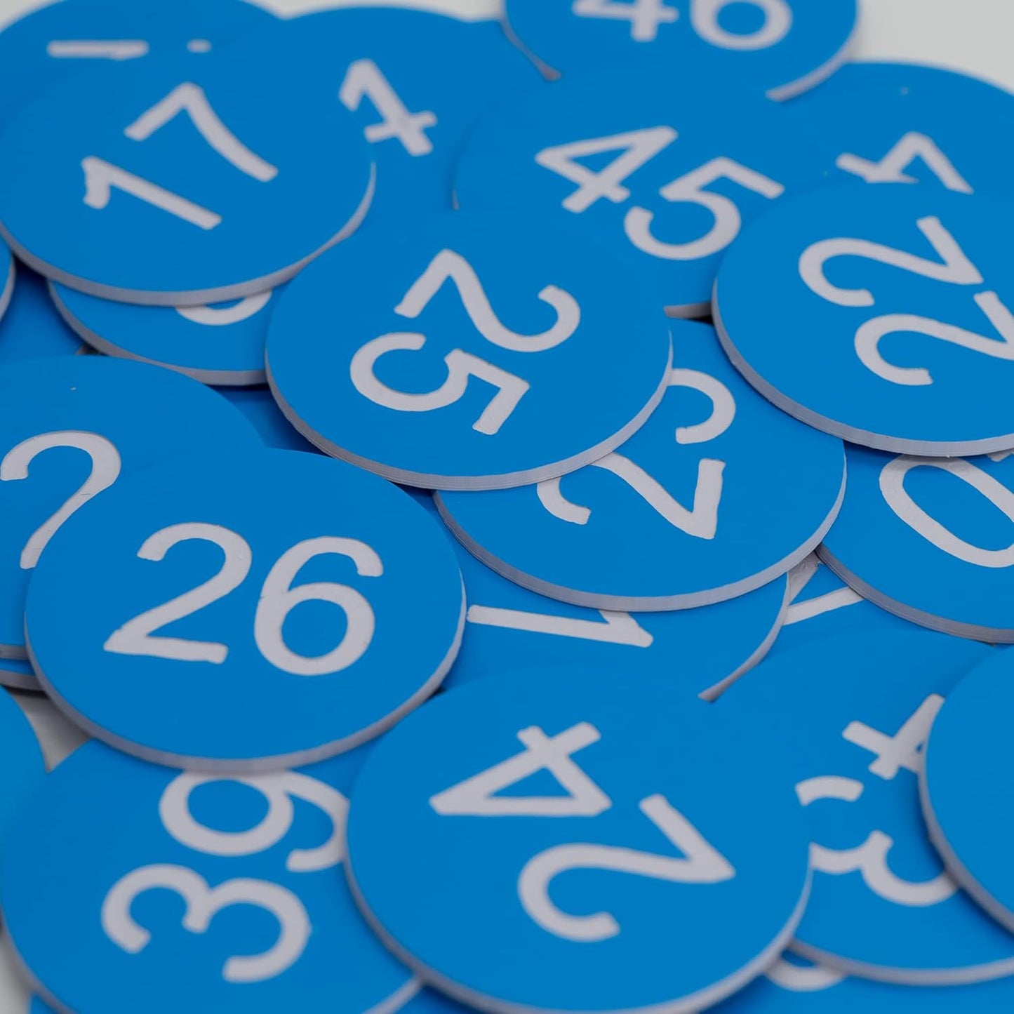 StayMax Plastic Number Tags Engraved Numbered Tags Without Hole (1-50, Black)