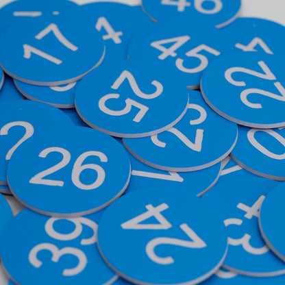 StayMax Plastic Number Tags Engraved Numbered Tags Without Hole (1-50, Black)