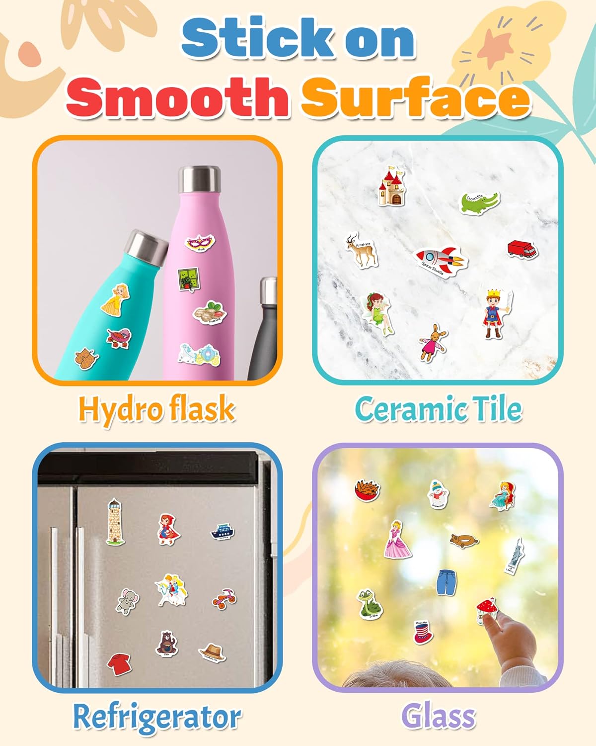 Benresive Reusable Sticker Book for Toddlers, Stickers for Kids, Travel Toys for Arts & Crafts Activities, Birthday Gift for Boys & Girls, Animals Dinosaurs Insects Themes