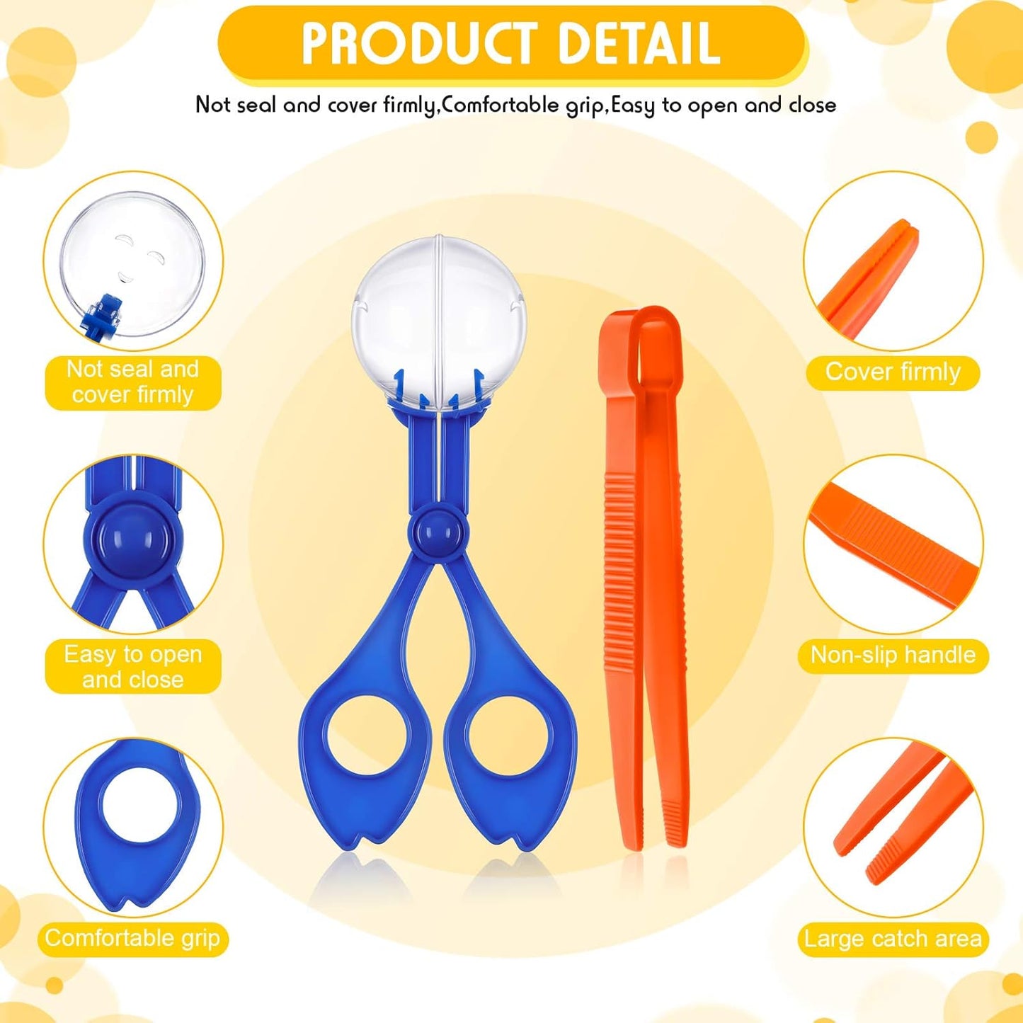 Mudder 12 Pieces Fine Motor Skill Toys Includes 6 Handy Scoopers 6 Jumbo Tweezers Bug Insects Tweezer Backyard Explorer Outdoor Tool Sensory Class Learning Tool Nature Exploration Observation