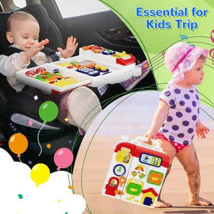MFEESYOB Montessori Toys for 1 Year Old Boy Girl, Musical Montessori Busy Board for 12-18 Month Age, Educational Montessori Toy for Toddlers 1-3, Birthday Gift for 1+ Year Old Boy Girl