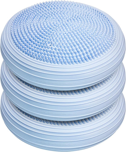 3 Pcs Inflated Wobble Cushion, Wiggle Seat & Balance Pad for Exercise, Home Yoga Balance Stability Training, Strengthen Core Muscles, Improve Posture, Balance Disc with Pump