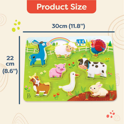 B. toys – Peek & Explore – School BusChunky Puzzle for Toddlers,Educational & Developmental Toys for Kids – 2+ Years