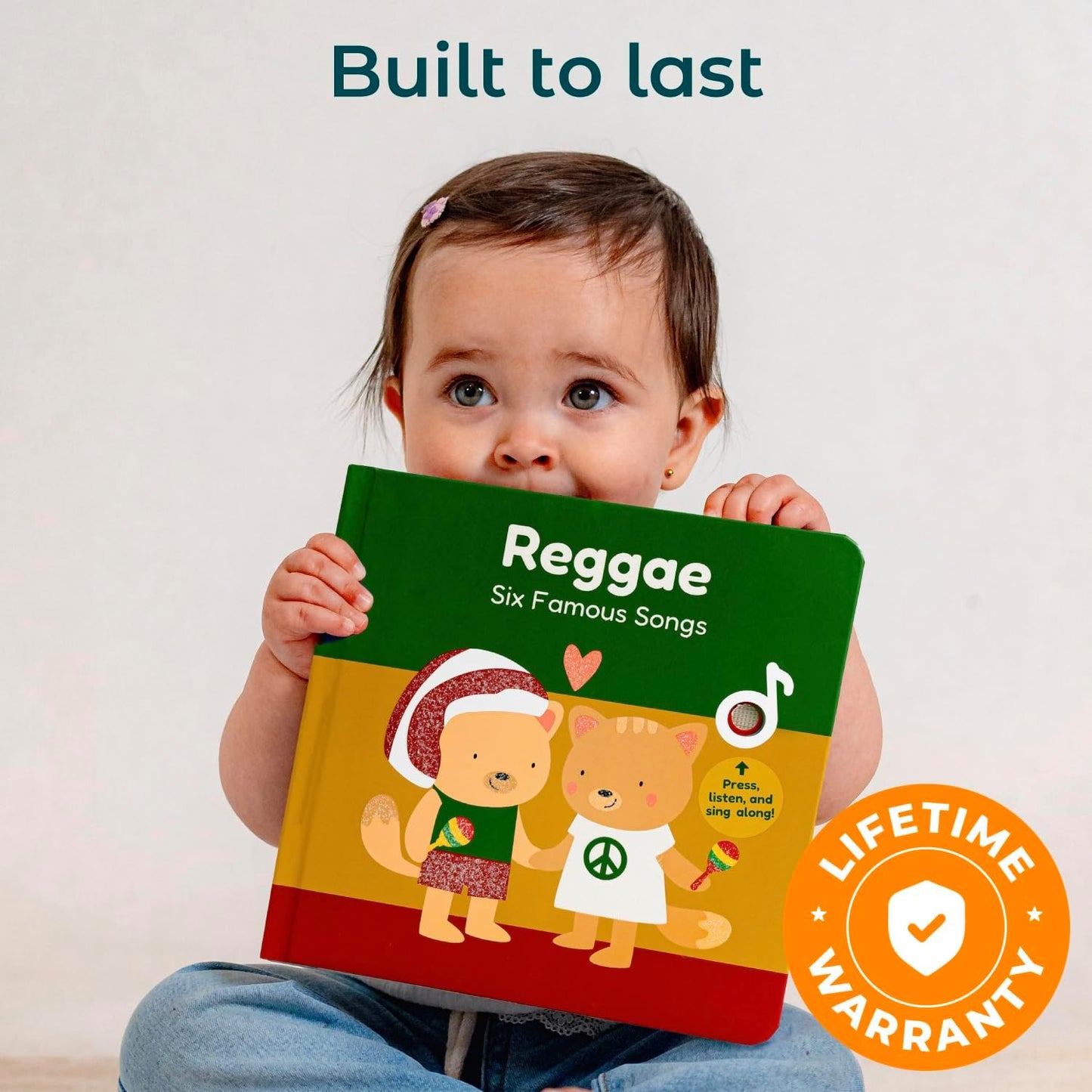 Cali's Books Rock Music Books for Toddlers 1-3 - Singing Button Sound Board Book for 2 Year Old Children, Musical Toddler Rock Songs Toys, 18 Month Interactive Learning Toy, USB-C Rechargeable