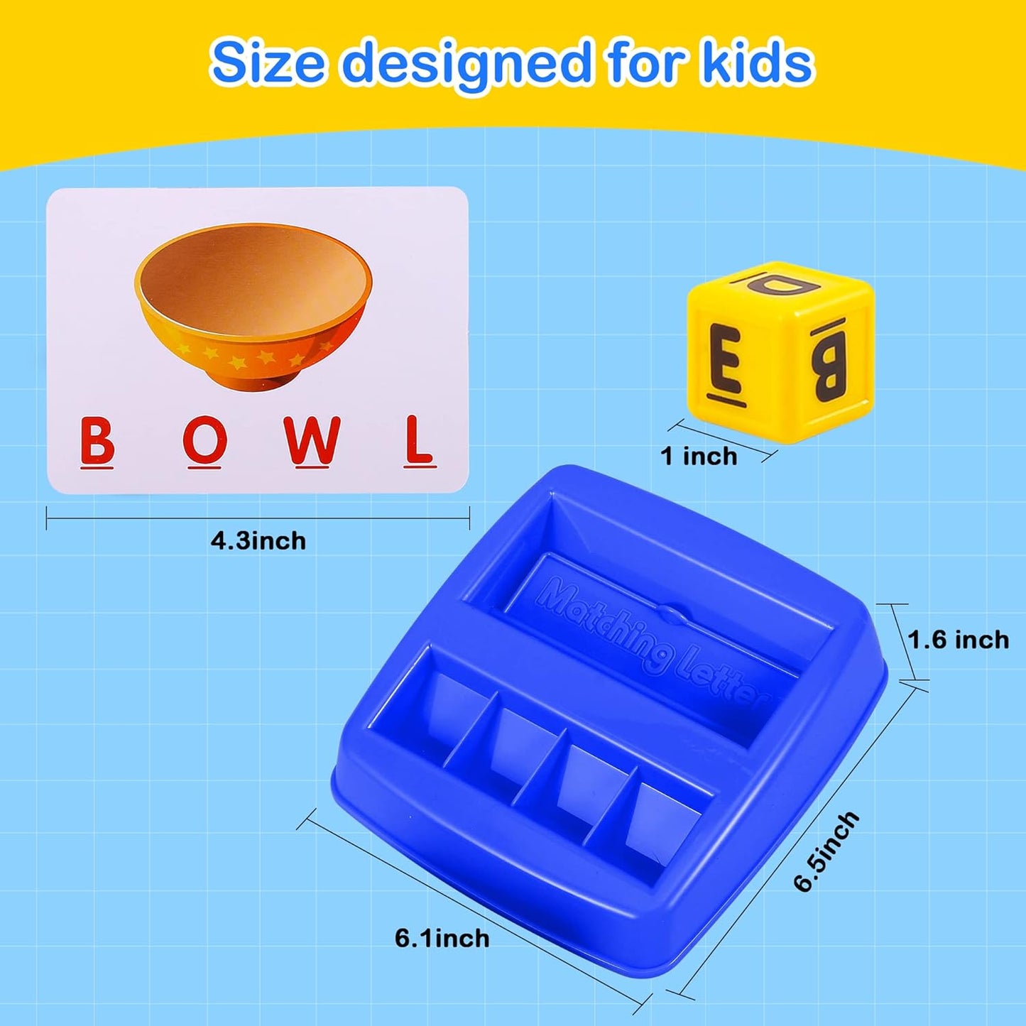 Fenikso Matching Letter Game, Alphabet Spelling & Reading Words, Objects & Color Recognition, Early Learning Educational Toy for Preschooler & Kindergarten Kids Over 3-8 Years Old, Best Gifts