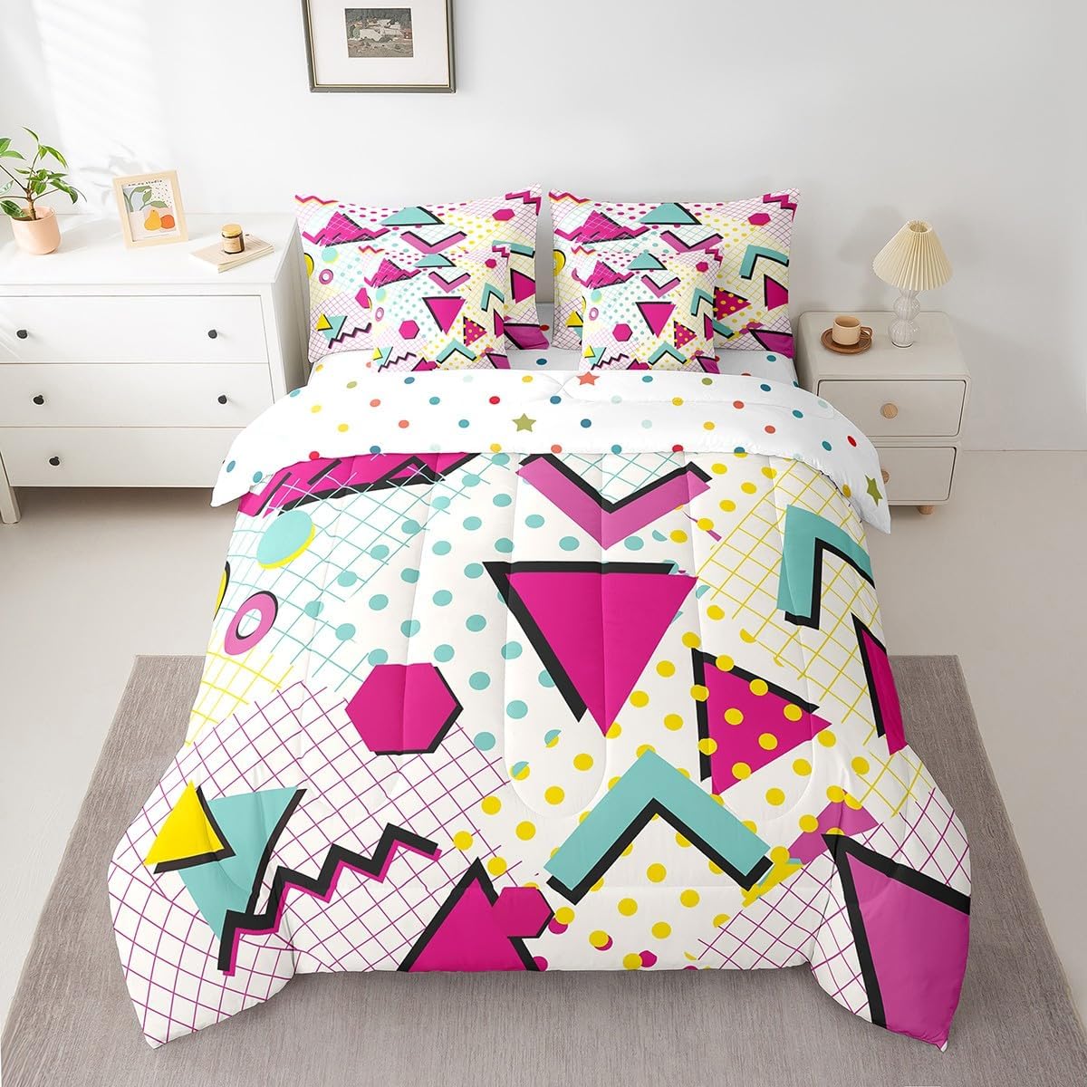 Erosebridal Chemical Equation Bed in a Bag Queen Comforter Set 7 Piece,Chemistry Bedding Sets Science Students Learning Gift Sheet Set with Comforter,Molecular Formula Education Bed Set - Colors A