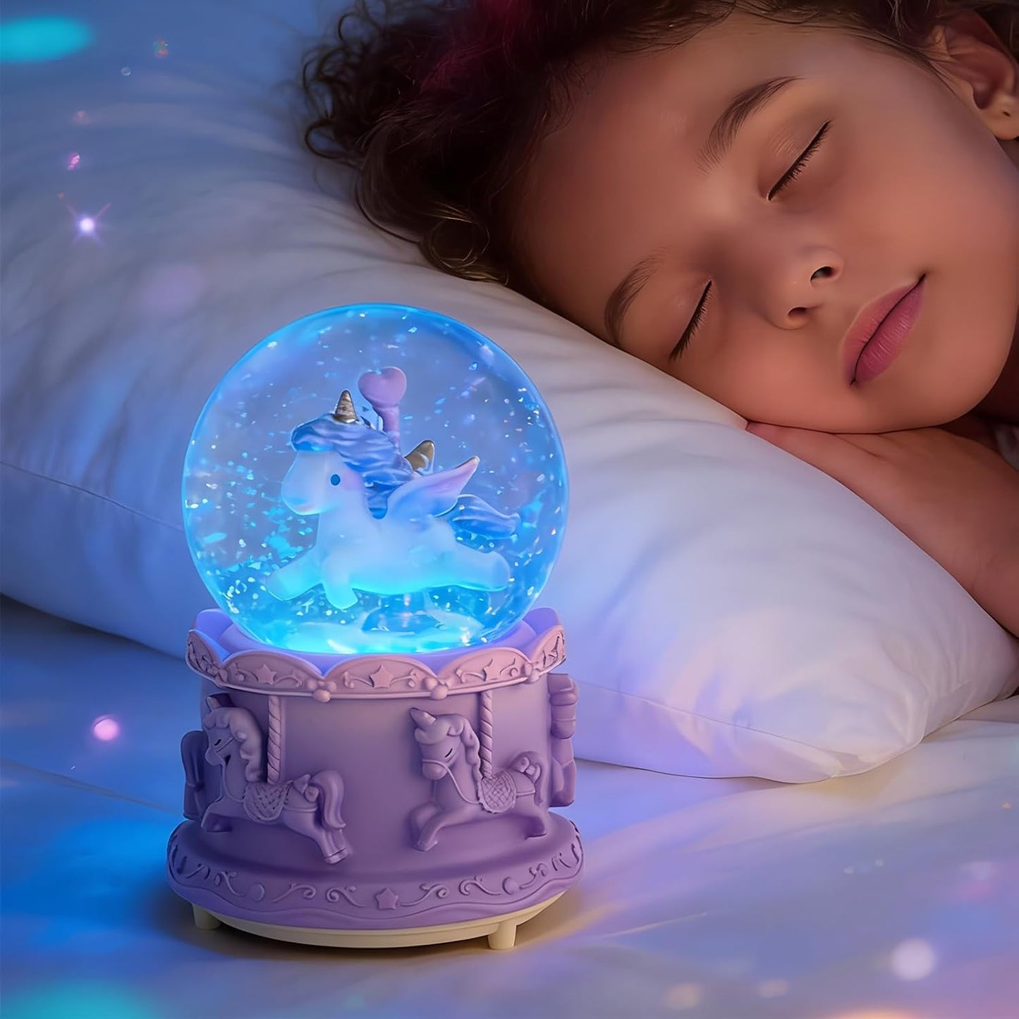 Unicorn Snow Globes for Girl,6.5IN Pink Music Snowglobes with LED Lights and Automatic Snowfall,Home Decor Glass Ball for Kids Bedroom Birthday for 5-18 Year Old Girl(6.5x4.1IN