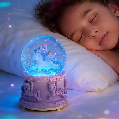 Unicorn Snow Globes for Girl,6.5IN Pink Music Snowglobes with LED Lights and Automatic Snowfall,Home Decor Glass Ball for Kids Bedroom Birthday for 5-18 Year Old Girl(6.5x4.1IN