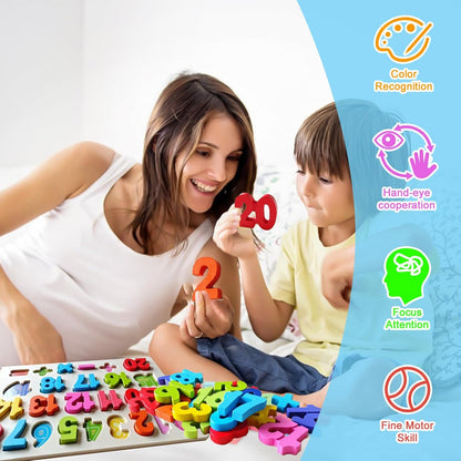 Kairsya Alphabet Puzzle - montessori Wooden Puzzles for Toddlers 1-5 | abc Alphabet Puzzles Learning Toys for toddlers toddler learning toys Preschool Educational Gift for kids Lowercase Letter Puzzle