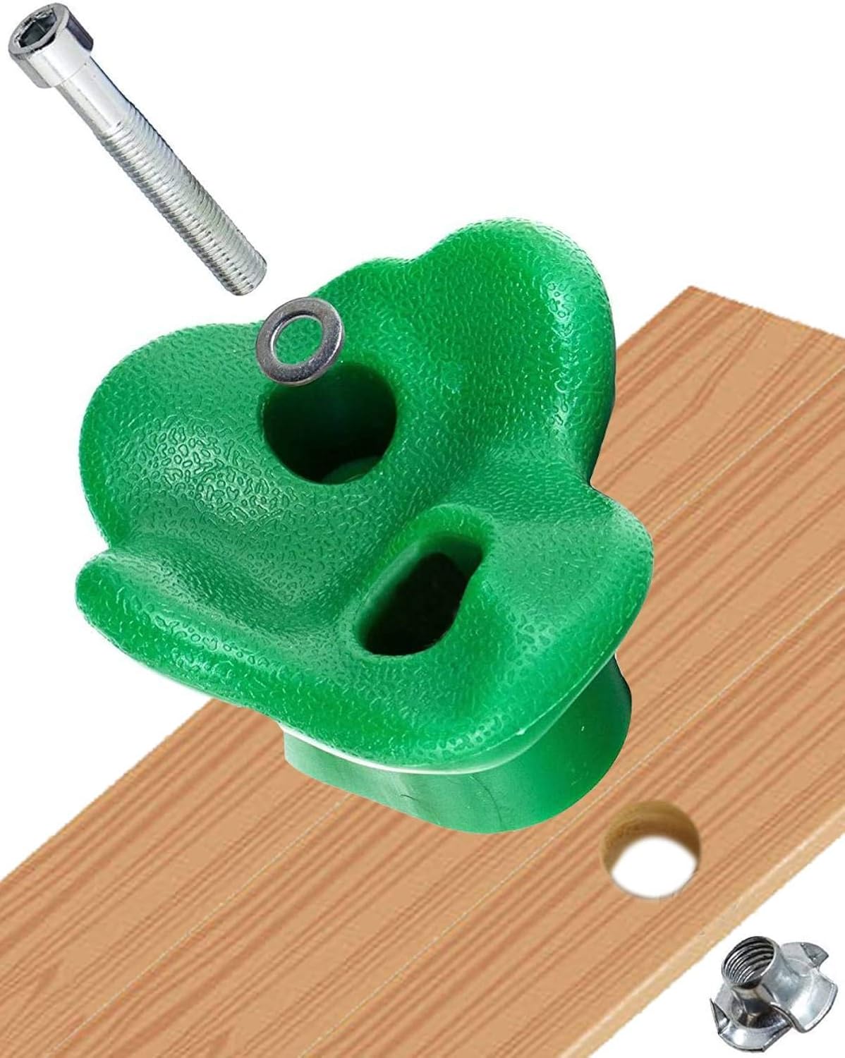 KINSPORY 10Pc Colourful Pig Nose Shape Children Rock Climbing Holds Indoor Outdoor Kids Playground Build with Two Blue Handles - Mounting Hardware Kit Included