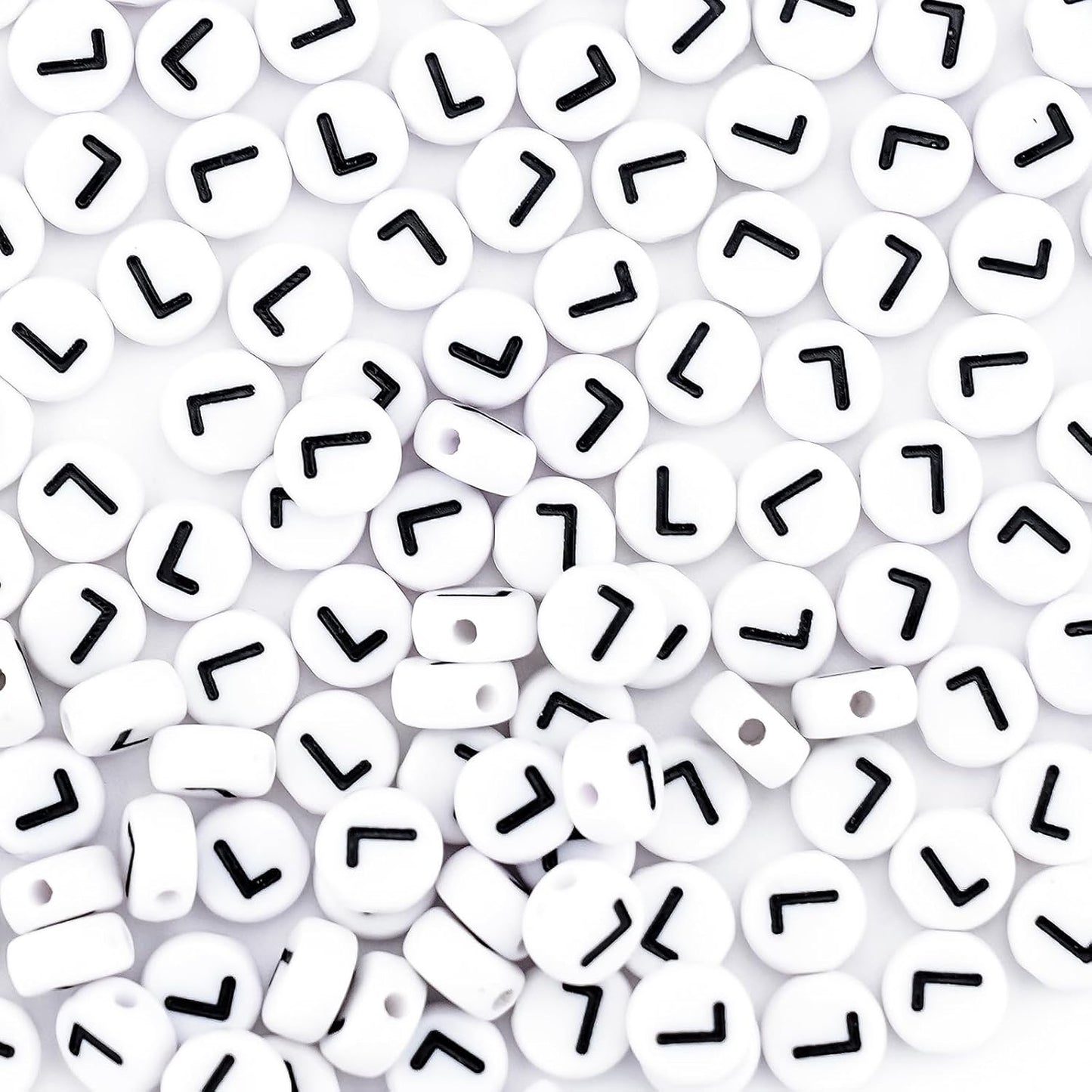 300Pcs Vowel Letter Pony Beads for Charms Bracelets Making 4X7mm Individual Round White Alphabet Beads U