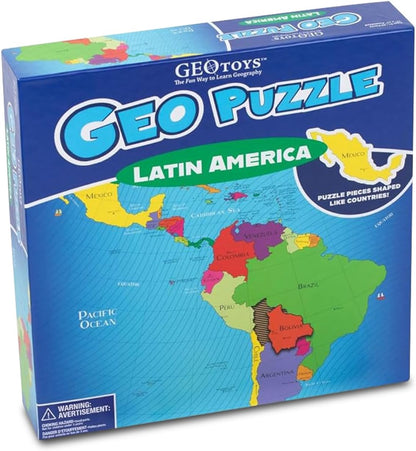 GeoToys GeoPuzzle, World Jigsaw Puzzles, 68 Pc Geography Game & Map Puzzle, Educational Games & Kids Learning Activities, Puzzle Gifts for Children Ages 6-9, Fun Learning Toys for Kids