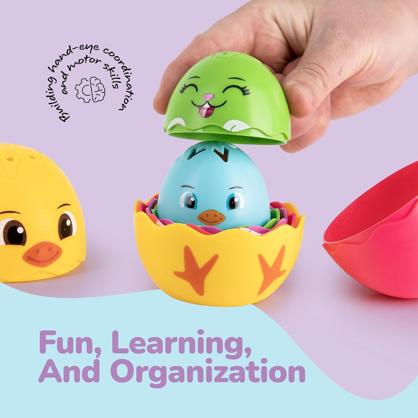 ArtCreativity Stacking Egg Cup Bath & Pool Toys – Set of 11 – Nesting Bunny & Chick Water Toys for Toddlers – Colorful Educational & Playtime Toys for Kids – Baby Bath Toy Set for Ages 3+