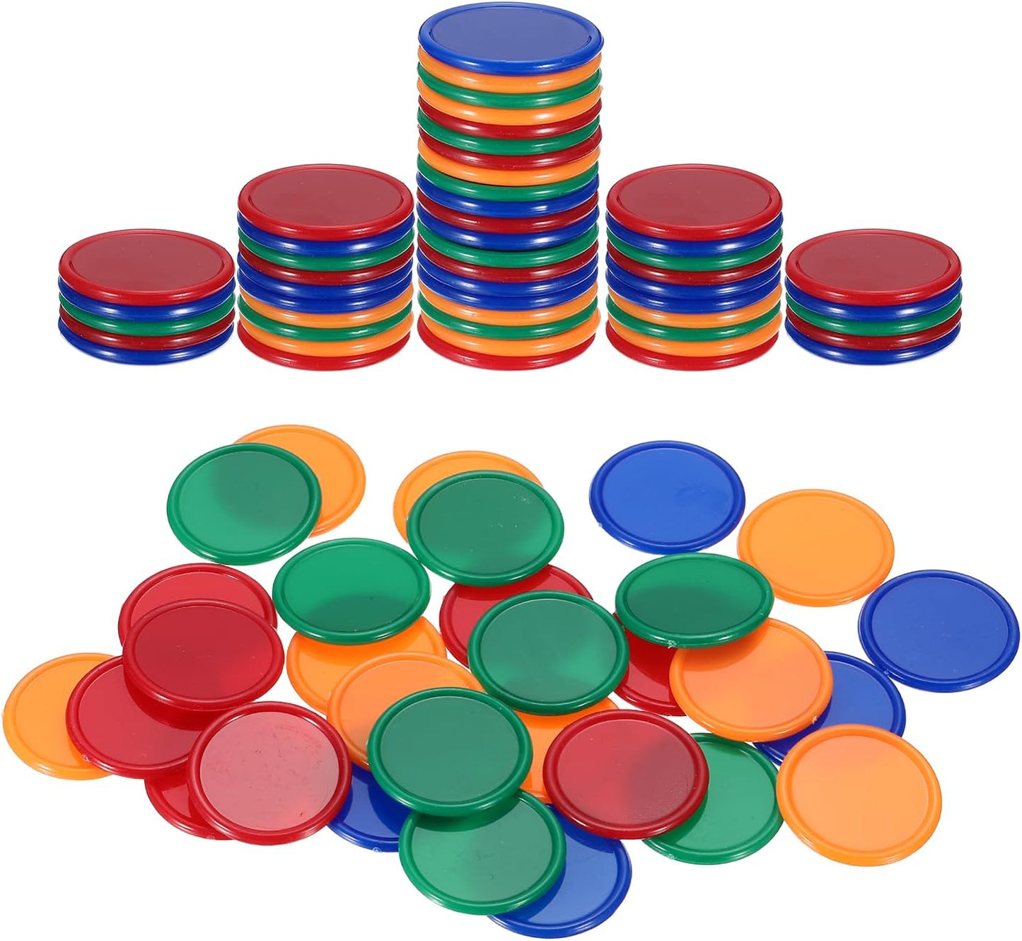 uxcell 100Pcs 0.8 Inch Plastic Poker Chips, Mini Bingo Chips Learning Counters Counting Counters Disks Markers Opaque Game Tokens for Game Play Math Counting, Yellow