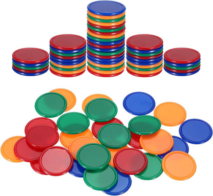 uxcell 100Pcs 0.8 Inch Plastic Poker Chips, Mini Bingo Chips Learning Counters Counting Counters Disks Markers Opaque Game Tokens for Game Play Math Counting, Yellow