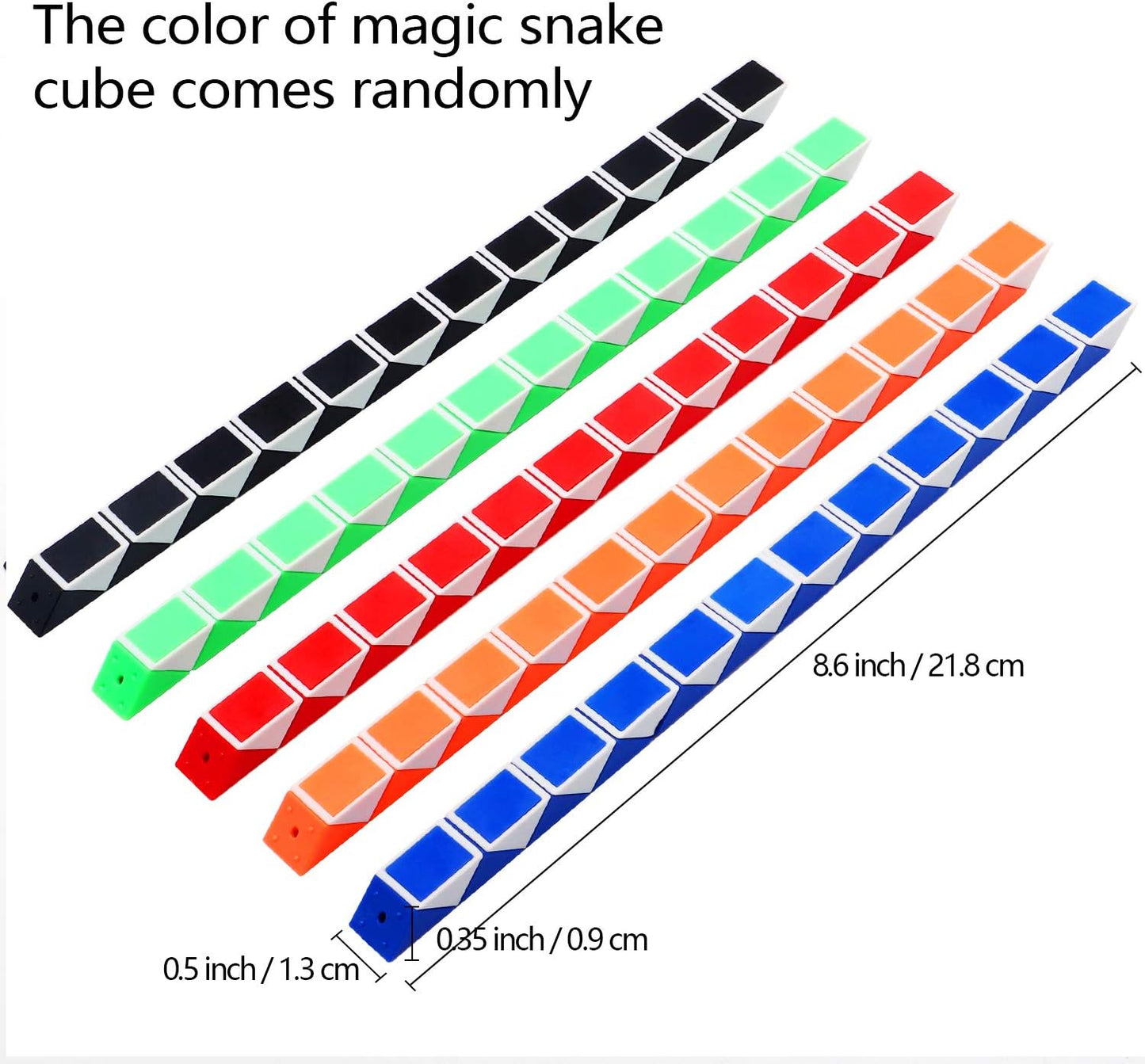 Sunshane 24 Pack 24 Blocks Magic Snake Cube, Mini Snake Speed Cubes, Twist Puzzle Toys for Kids Party Bag Fillers, Party Favours, Random Color