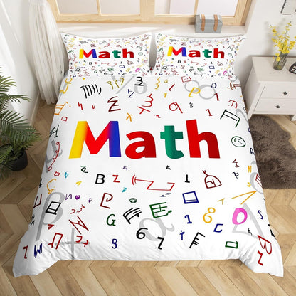 Erosebridal Science Theme Bedding Set Queen Size for Boys Girls Chemistry Periodic Table Print Duvet Cover Chemical Subject Theme Comforter Cover Teens Kids Math Science Atyle Bedspread Cover 3 Pcs