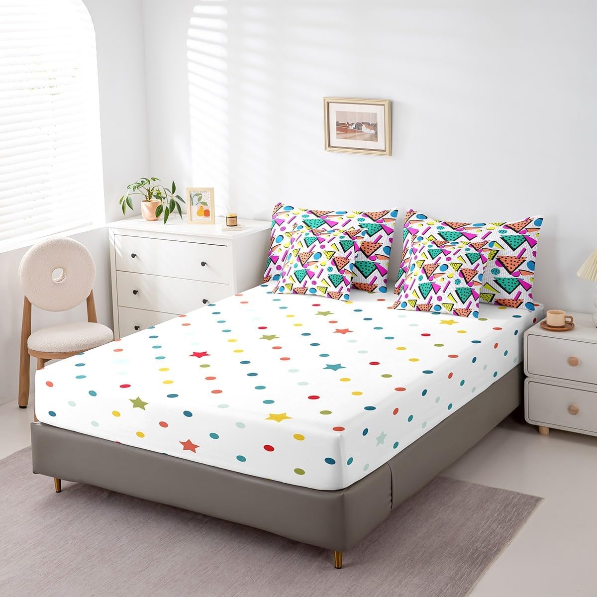 Erosebridal Chemical Equation Bed in a Bag Queen Comforter Set 7 Piece,Chemistry Bedding Sets Science Students Learning Gift Sheet Set with Comforter,Molecular Formula Education Bed Set - Colors A
