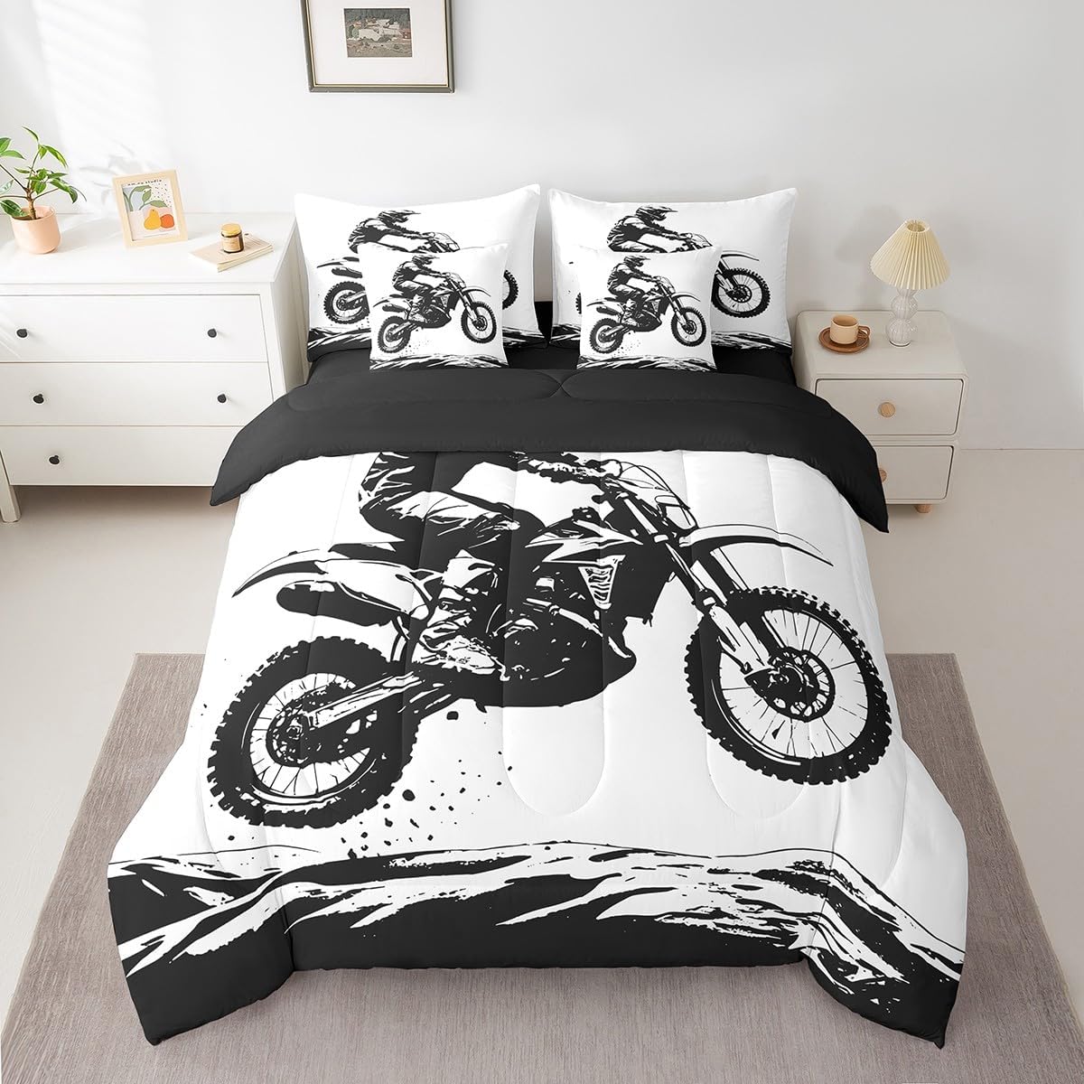 Erosebridal Chemistry Comforter Set with Sheets Full Size Periodic Table of Elements Bed in A Bag 7 Piece Science Chemistry Lovers Bedding Set for Kids Boys Children Bedroom Modern Black Bed Sets