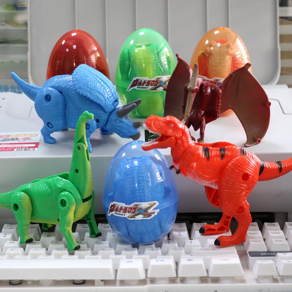 4 Pack Different Hatching Eggs Dinosaur Toys for 3+ Year Old Kids,Magic Egg that Hatch Dinosaurs Toy for Boy Girl Dino Fans,Deformation T-rex,Pterosaurs,Brachiosaurus,Triceratops(Random Color)