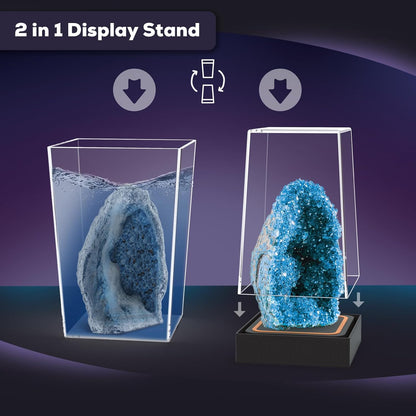 GobiDex Geodes Crystal Growing Kit for Kids, 24-Hour Fast Crystal Growth, Science Experiments Kit with Display Cases - DIY STEM Toys, Educational Gifts for Boys&Girls Ages 8-12,Geology Rock Collection