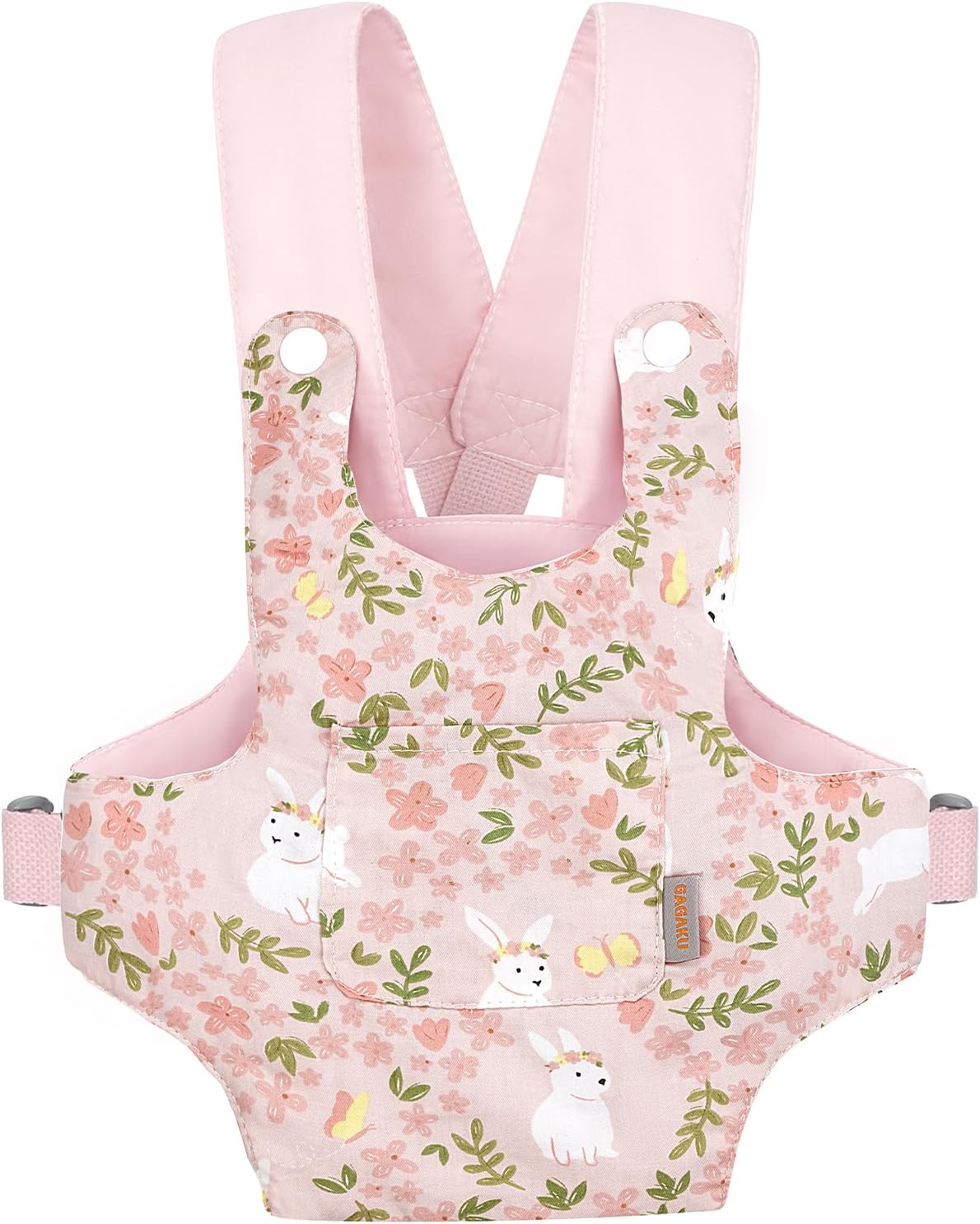 GAGAKU Doll Carrier for Stuffed Animals, Reborn Baby Doll Accessories Toy Carriers for Kids 3+ Toddlers - Pink Wax Flowers