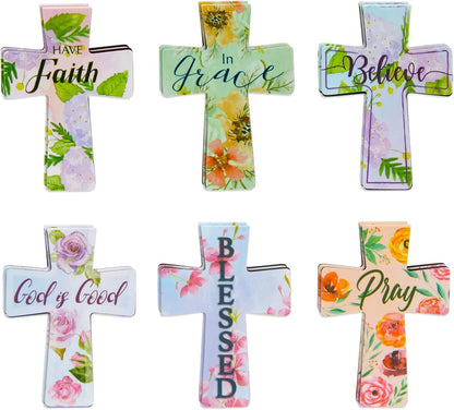 Magnetic Christian Bookmarks - Magnetic Cross Page Holders for Bibles - Inspirational Bookmarks for Women - Page Magnets for Your Bible - 2.25 x 1.6 in, Pack of 12, Multicolor