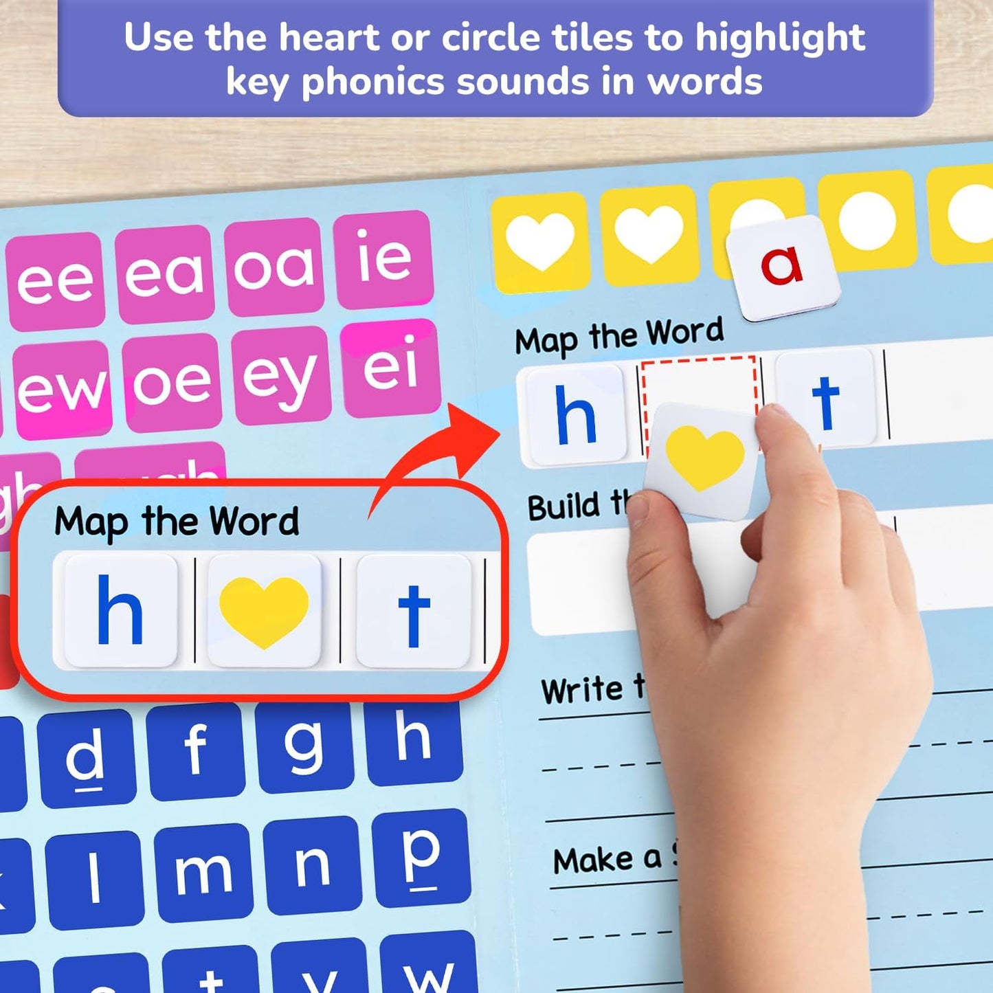 JoyCat 265 Phonics Magnetic Letter Tiles- Hooked on Phonics, ABC Reading Games Set with Word-Building Folder & Storage Case, Letter Sound Alphabet Letters, Preschool Pre k Classroom Materials