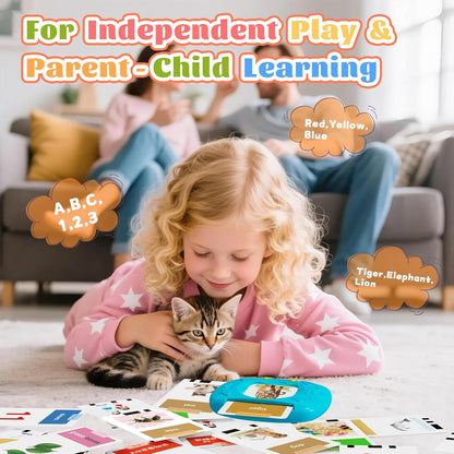 HOMESTEC Toddler Talking Flash Cards with American Accent and 288 Sight Words for Speech Therapy Learning Montessori Sensory Play for Boys and Girls Ages 3 to 6 Birthday Gifts (Pink)