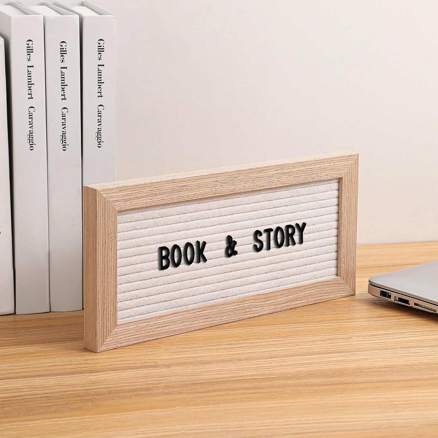 Small Magnetic Felt Letter Board 11x5Inch with Changeable Letters and Numbers, Message board Letter Sign Board in Wood Frame for Anoucement&Notification(Black)