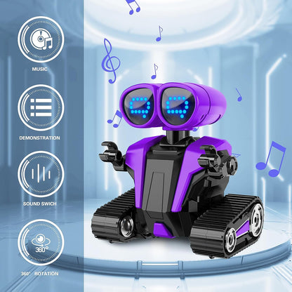 MindPal Robot Toys Rechargeable RC Robots for Kids with LED Eyes Auto-Demonstration Dance & Sing Remote Control Emo Robots for Boys Girls, Camouflage Blue