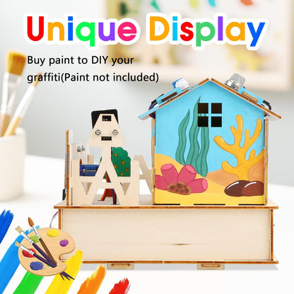 ESP32 IoT STEM Kit for Arduino/Acecode, 3D Wooden Puzzles Smart Home Learner Kit for Kids Age 10+, Educational STEM Toy House DIY Sensor Coding Set, Voice/APP Control, Gift for Adults Teens Boys Girl
