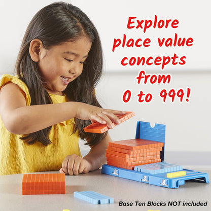 hand2mind Durable Place Value Frame, Base Ten Frames Place Value Blocks, Math Manipulatives Kindergarten, Base 10, Plastic Base Ten Blocks Frame, Math Classroom Supplies, Homeschool Curriculum