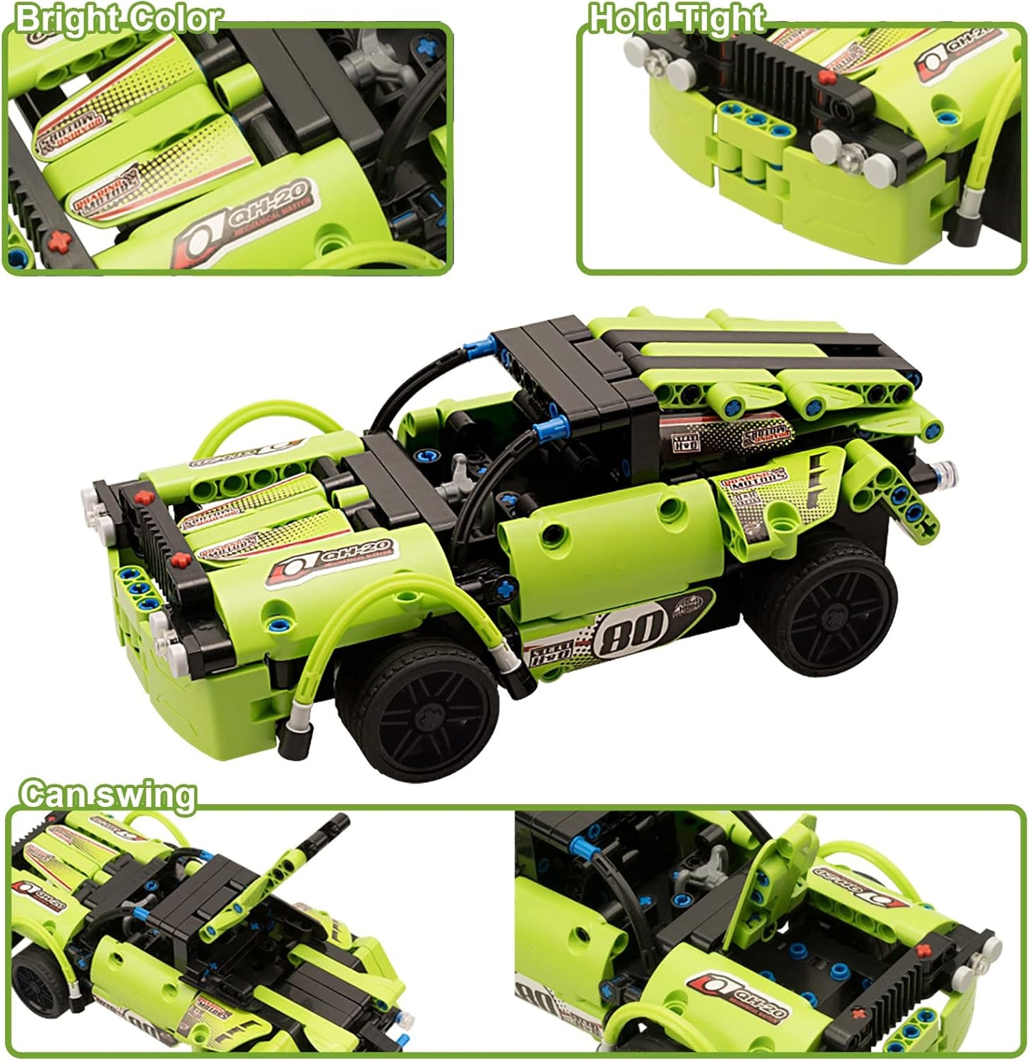 GAMZOO RC Toy Best Birthday Gifts for Age 6 7 8 9 10 11 12 Years Old Kids Boys Girls 2 in 1 Remote Control Racing Car Building Blocks 351 Pcs DIY Building Kits Engineering Construction Toy