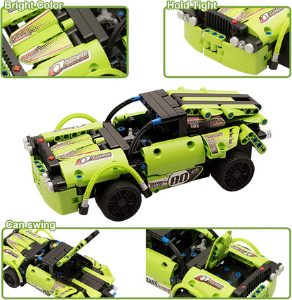 GAMZOO RC Toy Best Birthday Gifts for Age 6 7 8 9 10 11 12 Years Old Kids Boys Girls 2 in 1 Remote Control Racing Car Building Blocks 351 Pcs DIY Building Kits Engineering Construction Toy