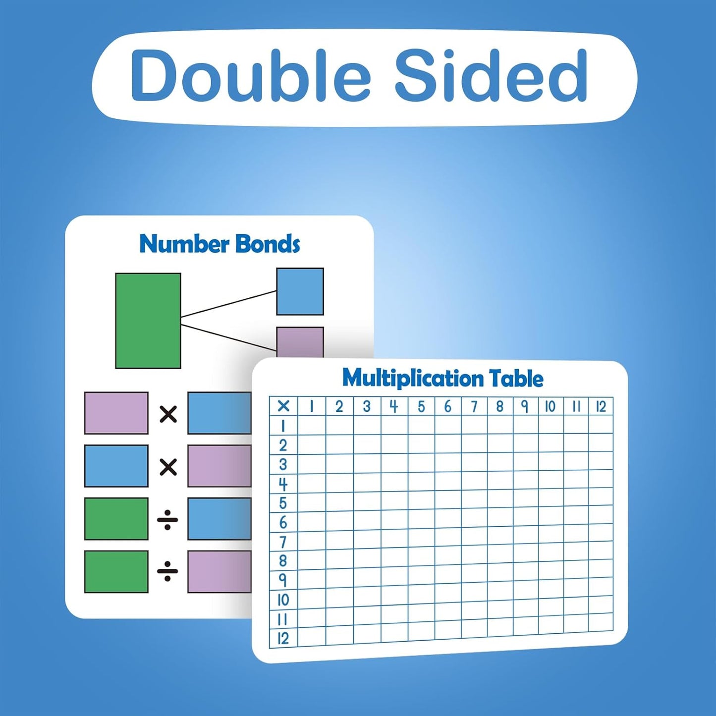 Aizweb 12 Pack Dry Erase Board Card,9" x 12" Small Whiteboard Number Line 120 Numbers Chart Ten Frame,Math Manipulatives Addition Subtraction Game for Student Classroom Must Haves Teacher Supplies