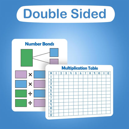 Aizweb 12 Pack Dry Erase Board Card,9" x 12" Small Whiteboard Number Line 120 Numbers Chart Ten Frame,Math Manipulatives Addition Subtraction Game for Student Classroom Must Haves Teacher Supplies