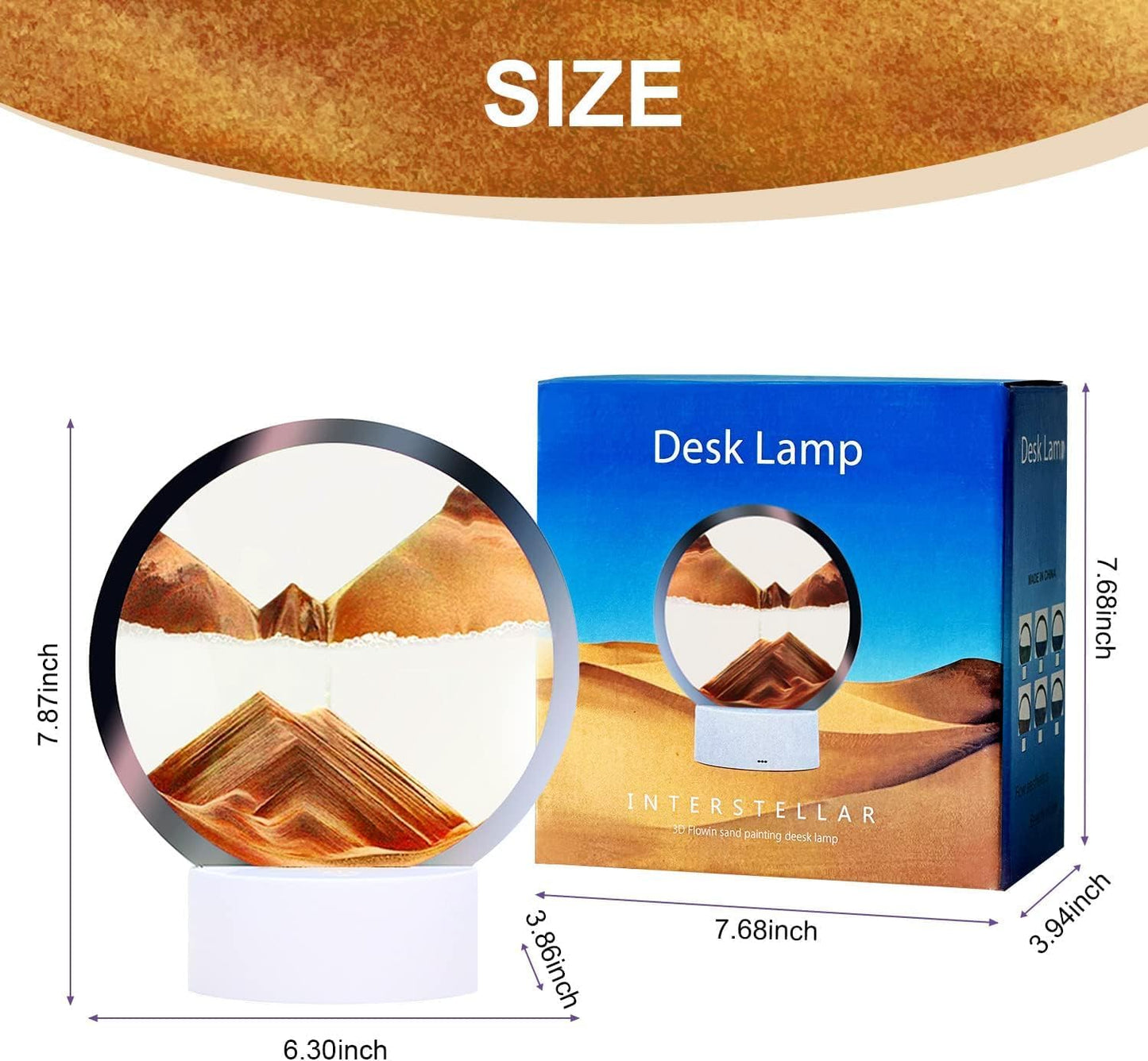 Moving Sand Art Picture Round Glass 3D Deep Sea Sandscape in Motion Display Flowing Sand Frame, Large Desktop Art Toys, Home & Office Desktop Decorations(Black, RC-Crotrol)