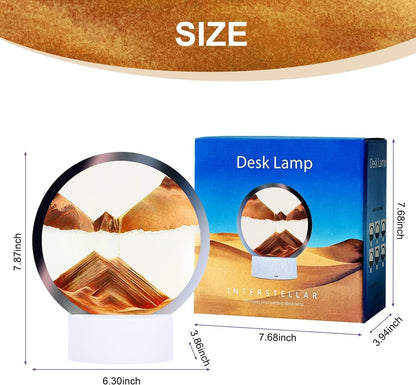 Moving Sand Art Picture Round Glass 3D Deep Sea Sandscape in Motion Display Flowing Sand Frame, Large Desktop Art Toys, Home & Office Desktop Decorations(Black, RC-Crotrol)