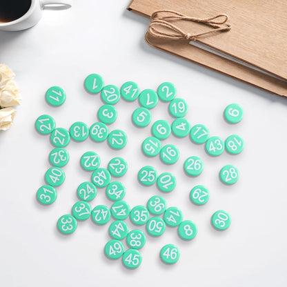 1-50 Magnetic Numbers, 0.8" Multi-Use Numbered Magnets Round Dry Erase Board Number Magnets for Fridge Calendar Whiteboard Home Classroom Office Supplies (Green)