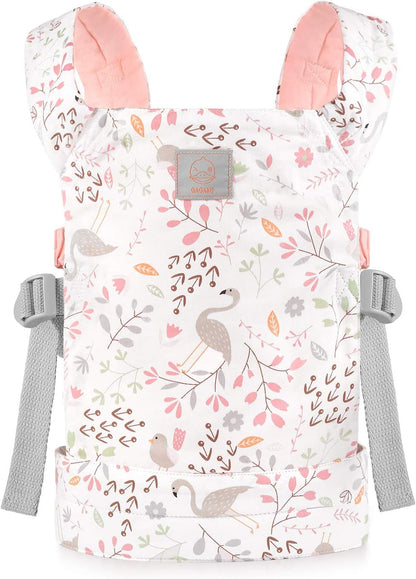 GAGAKU Doll Carrier for Kids, Toy Baby Doll Carrier, Reborn Dolls Carrier Toy Baby Sling with Adjustable Straps, Baby Doll Accessories - Green - Camellia