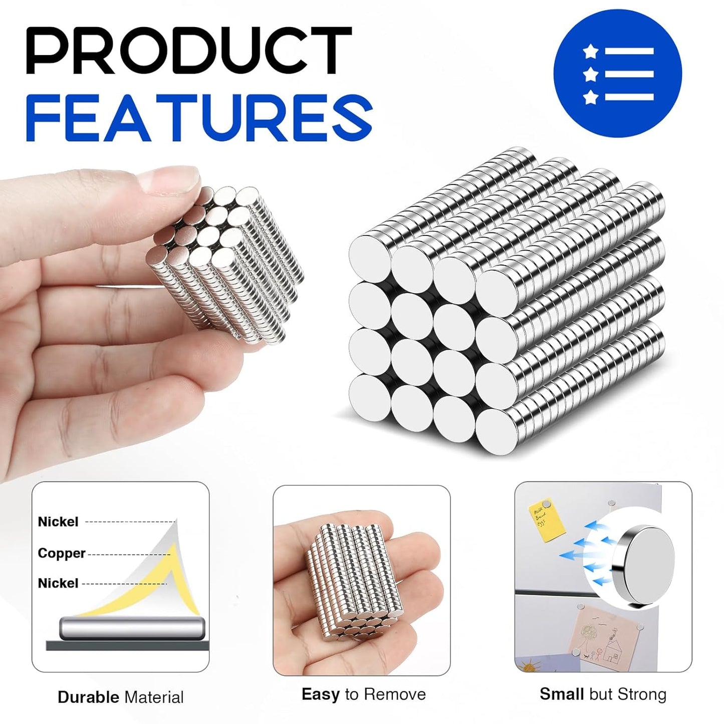 320Pcs Small Neodymium Magnets, 6x2mm Small Rare Earth Magnet Mini Magnets for Whiteboard, Office, School, STEM Measurement Kit, 3D Printing,Science Experiments
