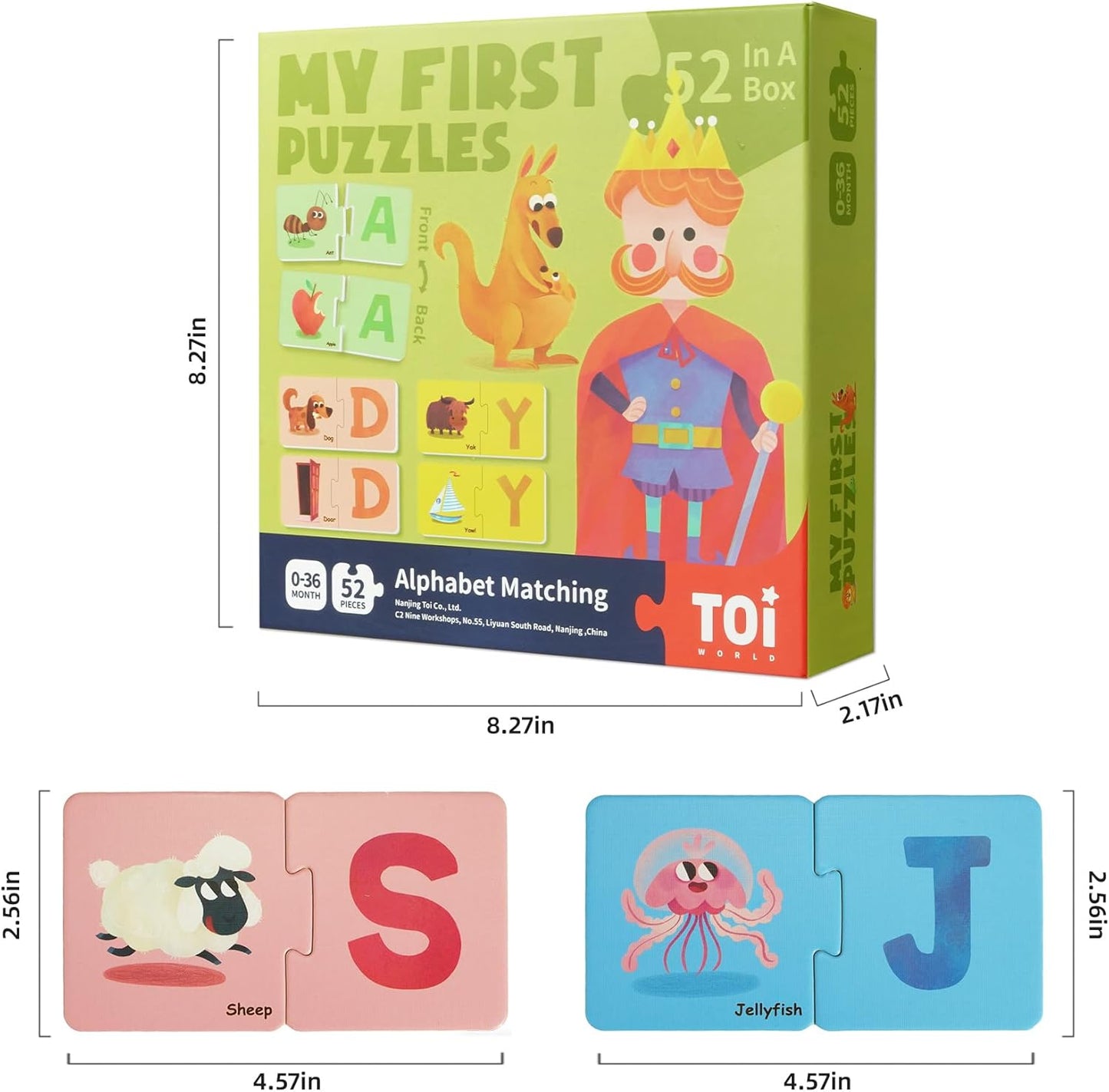 Toi 6 Packs Large Piece Toddler Jigsaw Puzzles for Kids Aged 2.5+, Animal Shaped Floor Puzzles for Beginner, Preschool Learning Game for Boys Girls, Traffic