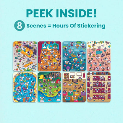 Animals Habitat 500+ Kids Sticker Book by Cupkin Toddler Airplane Travel Activity Coloring and Sticker Book, Road Trip Essentials, 12 Coloring Pages + 12 Scenes for Ages 2–8 Years - Colors B