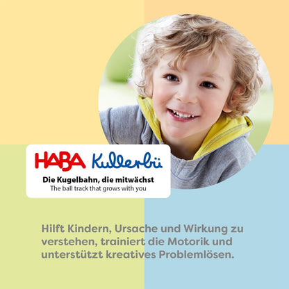 HABA Kullerbü Step-by-Step Marble Run - Clever Click System for Stable Fun - Marble Run from 12 Months - Can be Combined with All Kullerbü Tracks - 2012252001