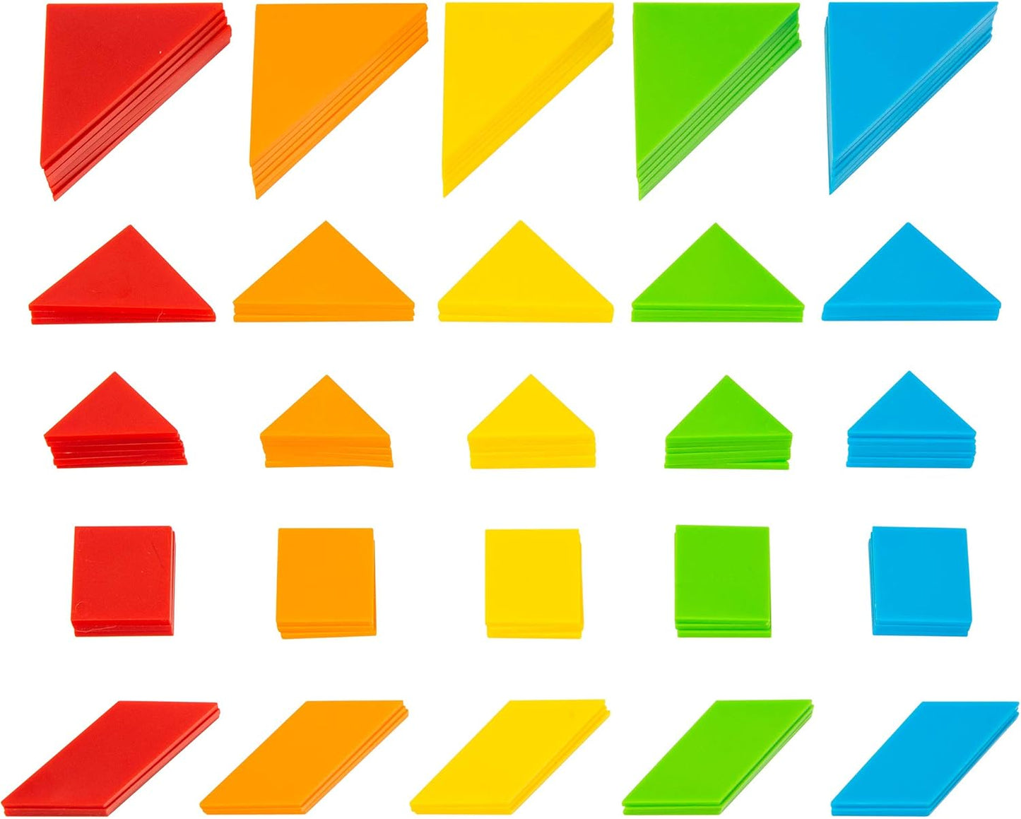 Kids First Math: Tangram Shapes Math Kit w/Activity Cards | 105 Colorful Plastic Geometric Shapes | Explore Geometry, Shapes, Matching | Visual Hands-on Math for At-Home or Classroom Learning, Ages 4+