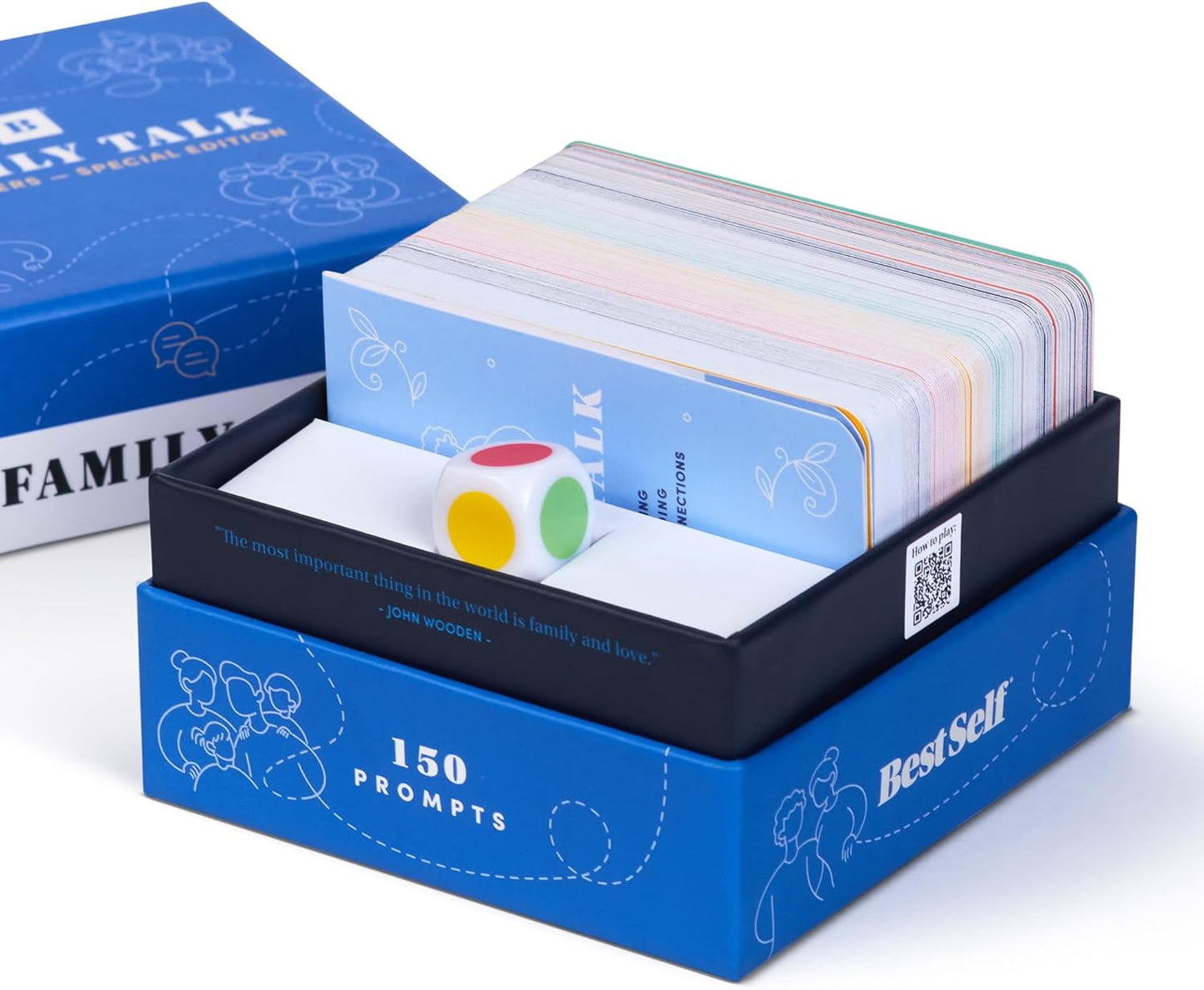 BestSelf Icebreaker Deeper Talk Deck - Conversation Starter Card Pack to Deepen Friendships with 170 Prompts to Create Real Conversations for Friends, Coworkers, Family, Dates