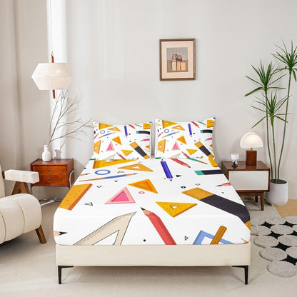 Chemistry Bed Sheets for Kids Teens Girls Boys,Chemical Experiment Fitted Sheet Twin,Science Themed Sheets for Math Lovers,Chemistry Lab Bedding Set,White and Black